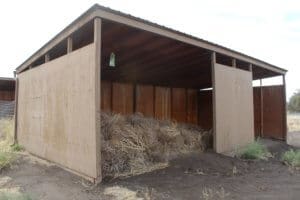 Rescue Ranch Sanctuary, horse shed full of tumble weeds
