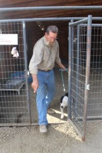 Pocket pittie, John taking Ramona out of Sanctuary Kennel 2