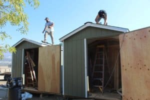 Giving Tuesday 2022, Rescue Ranch Sanctuary_Whelping Sheds finishing up the roofs