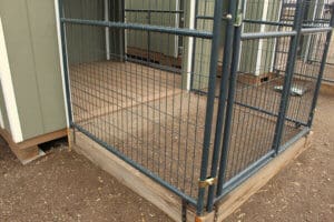 Rescue Ranch Sanctuary, Whelping sheds_exterior dirt patch_CU