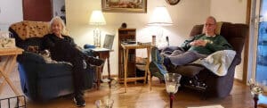 Rescue Ranch Volunteers, Sue and Bill Doron at home
