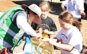 Rescue Ranch volunteers, Diana and Piper, during May Day event