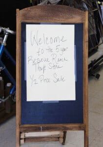 Thrift Store, anniversary sale welcome sign