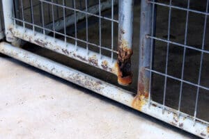 Dog accommodations, South side outdoor panels Rusty and peeling South Side 3