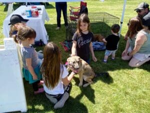 Kids festival, Kids with RR puppy at festival